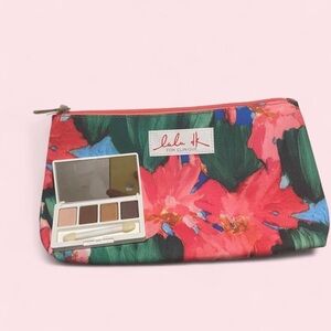 Clinique Floral Makeup Bag with Red and Green Accents